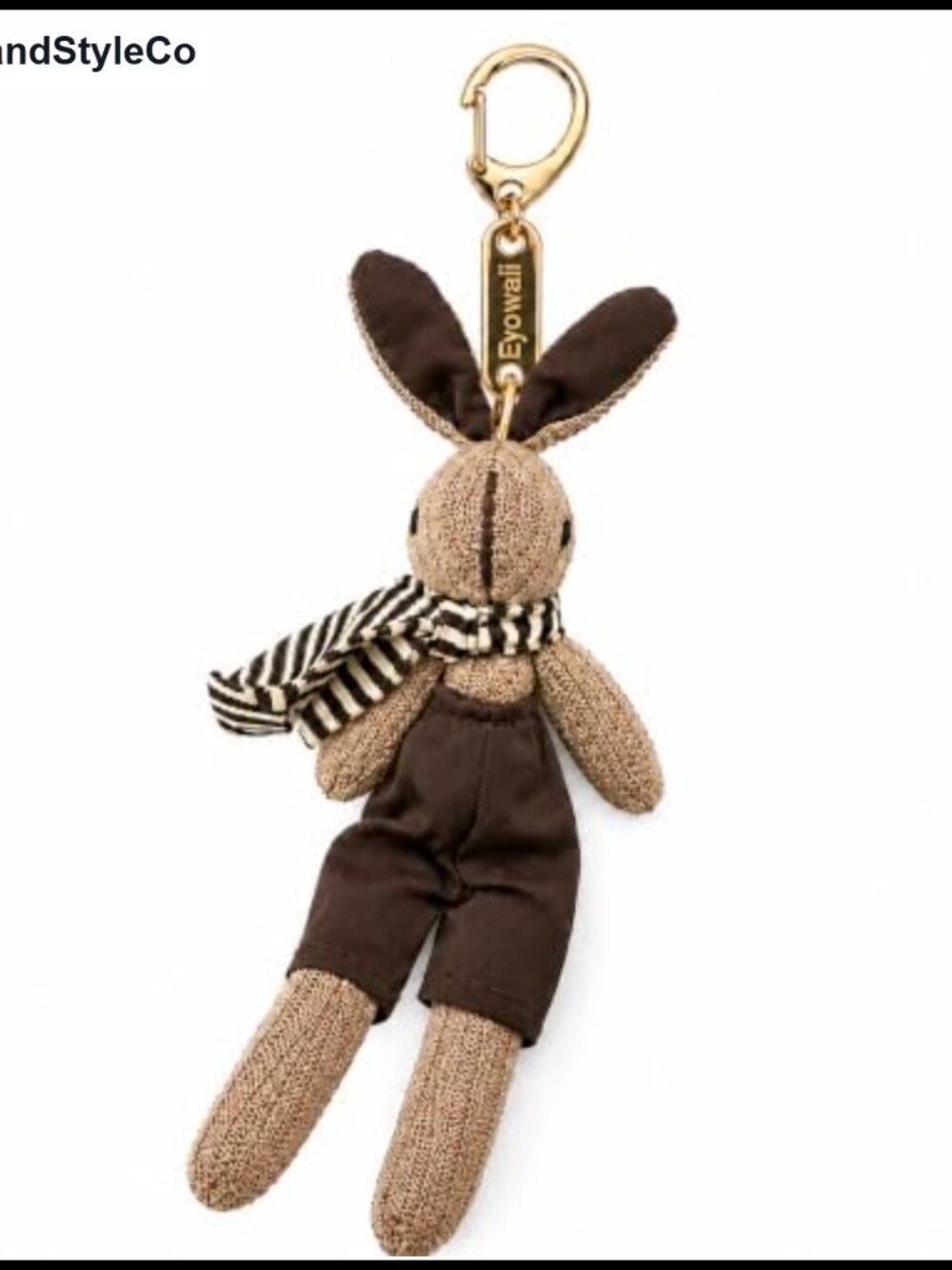 Women's Woven Tweed Bunny Bag Charm Keychain
